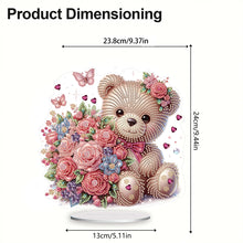 Load image into Gallery viewer, Acrylic Diamond Painting Desktop Decoration for Office Desktop Decor (Rose Bear)
