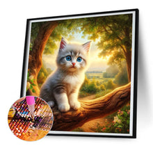 Load image into Gallery viewer, Diamond Painting - Full Round - kitten in tree (30*30CM)