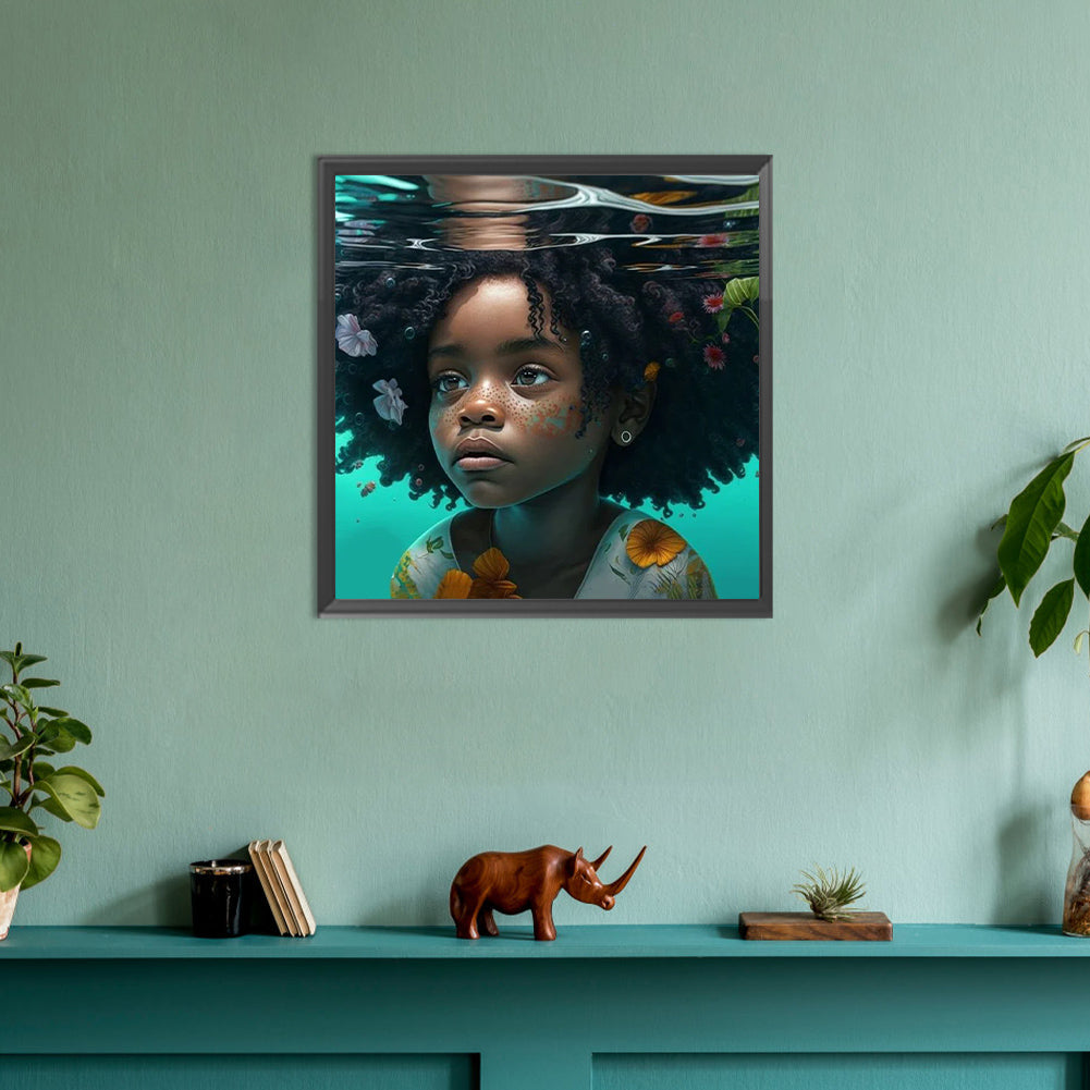 Diamond Painting - Full Round - black girl (30*30CM)