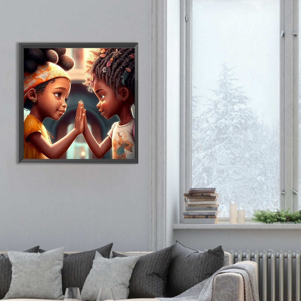 Diamond Painting - Full Round - black girl (30*30CM)