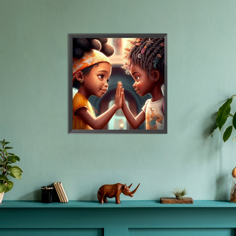 Diamond Painting - Full Round - black girl (30*30CM)