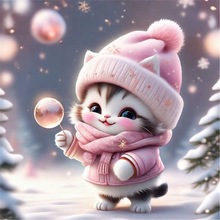 Load image into Gallery viewer, Diamond Painting - Full Round - kitten (30*30CM)