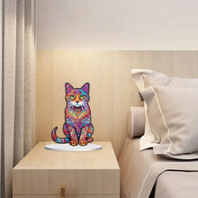 Load image into Gallery viewer, Diamond Painting Desktop Ornament Kit for Home Office Desktop Decor 20x25cm(Cat)