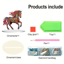 Load image into Gallery viewer, Diamond Painting Desktop Ornament Kit for Office Desktop Decor 20x25cm (Mustang)