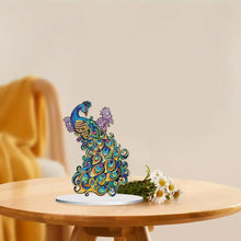 Load image into Gallery viewer, Diamond Painting Desktop Ornament Kit for Office Desktop Decor 20x25cm (Peacock)