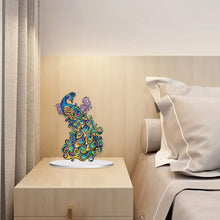 Load image into Gallery viewer, Diamond Painting Desktop Ornament Kit for Office Desktop Decor 20x25cm (Peacock)