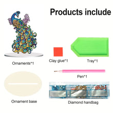 Load image into Gallery viewer, Diamond Painting Desktop Ornament Kit for Office Desktop Decor 20x25cm (Peacock)