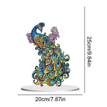 Load image into Gallery viewer, Diamond Painting Desktop Ornament Kit for Office Desktop Decor 20x25cm (Peacock)