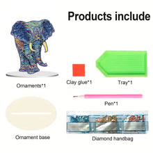 Load image into Gallery viewer, Diamond Painting Desktop Ornament Kit for Office Desktop Decor 20x25cm(Elephant)
