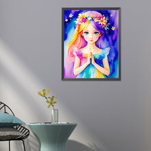 Load image into Gallery viewer, Diamond Painting - Full Round - girl praying devoutly (40*50CM)