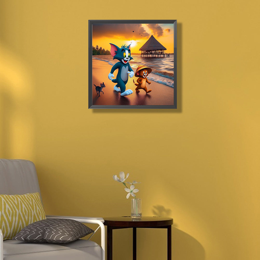 Diamond Painting - Full Round - cat and mouse (50*50CM)