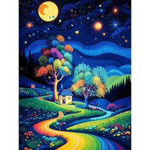 Load image into Gallery viewer, Diamond Painting - Full Round - Starry Night Forest Cabin (30*40CM)