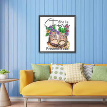Load image into Gallery viewer, Diamond Painting - Partial Special Shaped - Retro literary calligraphy and painting (30*30CM)