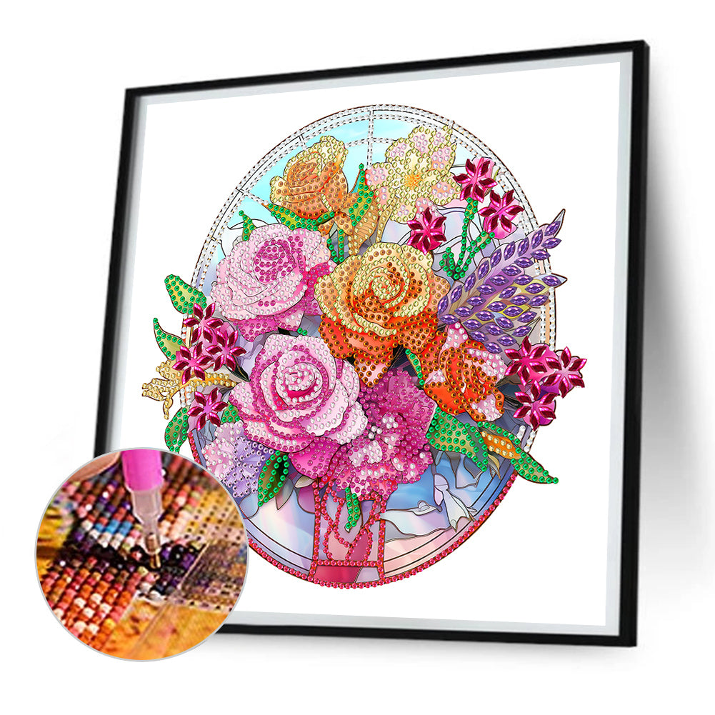 Diamond Painting - Partial Special Shaped - glass window grilles (30*30CM)