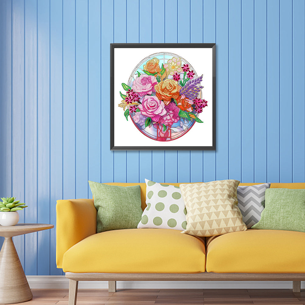 Diamond Painting - Partial Special Shaped - glass window grilles (30*30CM)