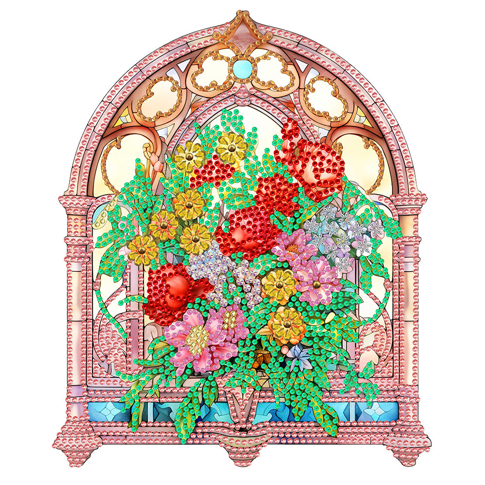 Diamond Painting - Partial Special Shaped - glass window grilles (30*30CM)