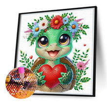 Load image into Gallery viewer, Diamond Painting - Partial Special Shaped - Little turtle wearing flowers (30*30CM)