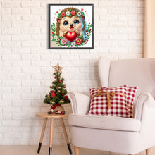 Load image into Gallery viewer, Diamond Painting - Partial Special Shaped - Little hedgehog wearing flowers (30*30CM)