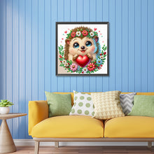 Load image into Gallery viewer, Diamond Painting - Partial Special Shaped - Little hedgehog wearing flowers (30*30CM)