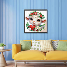 Load image into Gallery viewer, Diamond Painting - Partial Special Shaped - Little sheep wearing flowers (30*30CM)
