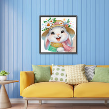 Load image into Gallery viewer, Diamond Painting - Partial Special Shaped - Little rabbit with flowers (30*30CM)