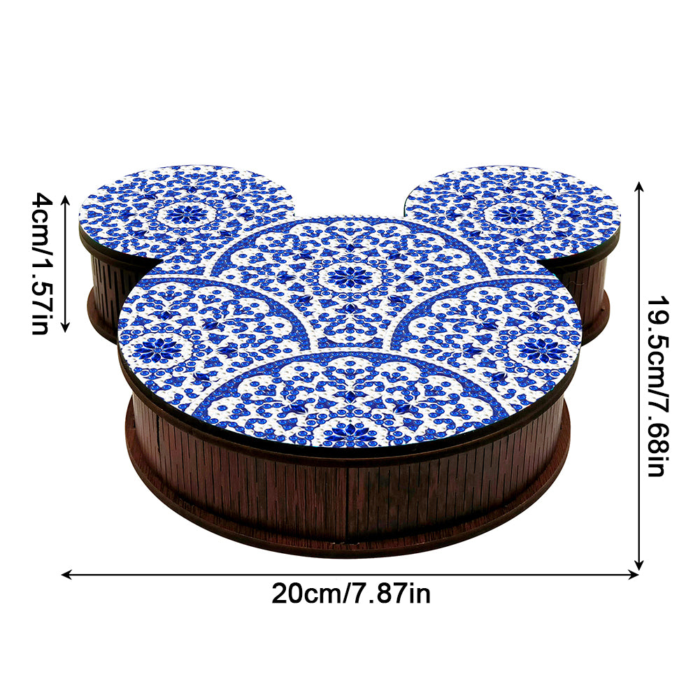 Wood DIY Diamond Painting Jewelry Organizer Box Kit for Adults Kids (Mandala)