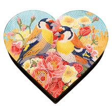 Load image into Gallery viewer, Wood DIY Diamond Painting Jewelry Box Kit for Adults Kids (Heart Flower Bird)