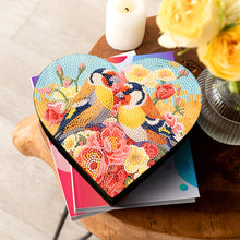Load image into Gallery viewer, Wood DIY Diamond Painting Jewelry Box Kit for Adults Kids (Heart Flower Bird)