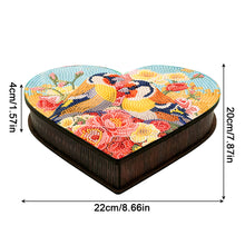 Load image into Gallery viewer, Wood DIY Diamond Painting Jewelry Box Kit for Adults Kids (Heart Flower Bird)