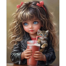 Load image into Gallery viewer, Diamond Painting - Full Round - sweet cool girl (40*50CM)
