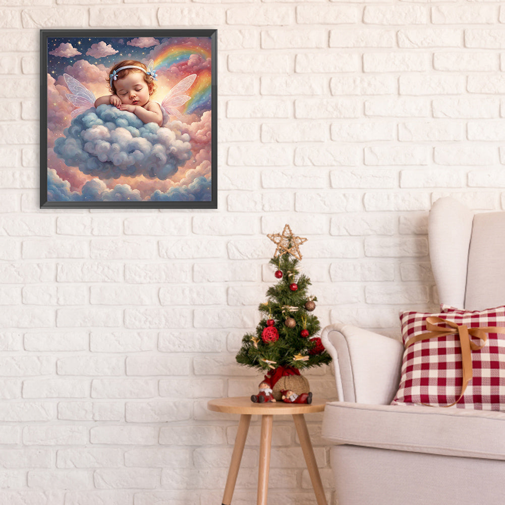 Diamond Painting - Full Round - sleeping angel child (30*30CM)