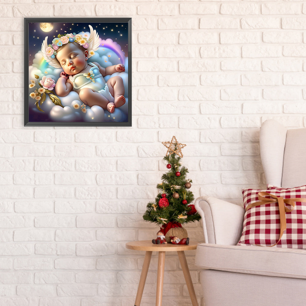 Diamond Painting - Full Round - sleeping angel child (30*30CM)