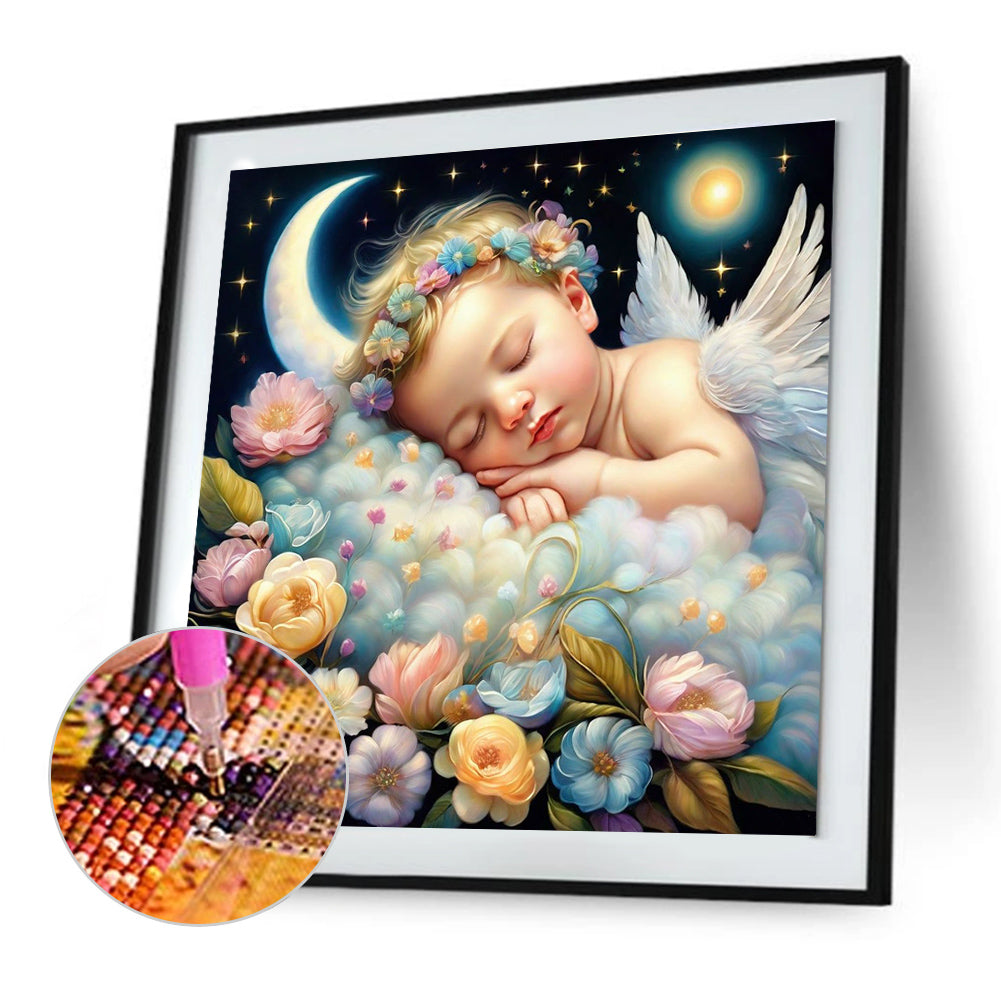 Diamond Painting - Full Round - sleeping angel child (30*30CM)