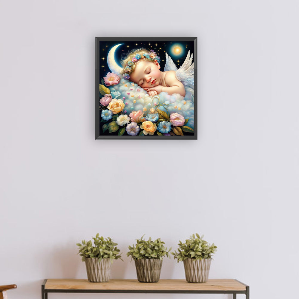 Diamond Painting - Full Round - sleeping angel child (30*30CM)