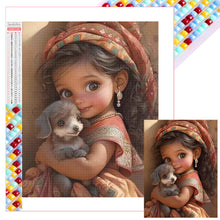 Load image into Gallery viewer, Diamond Painting - Full Square - little girl holding animals (30*40CM)