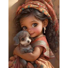 Load image into Gallery viewer, Diamond Painting - Full Square - little girl holding animals (30*40CM)