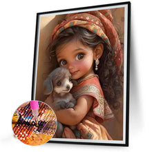 Load image into Gallery viewer, Diamond Painting - Full Square - little girl holding animals (30*40CM)