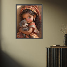 Load image into Gallery viewer, Diamond Painting - Full Square - little girl holding animals (30*40CM)