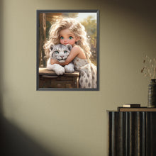 Load image into Gallery viewer, Diamond Painting - Full Square - little girl holding animals (30*40CM)