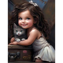 Load image into Gallery viewer, Diamond Painting - Full Square - little girl holding animals (30*40CM)