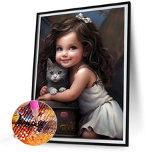 Load image into Gallery viewer, Diamond Painting - Full Square - little girl holding animals (30*40CM)