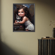 Load image into Gallery viewer, Diamond Painting - Full Square - little girl holding animals (30*40CM)