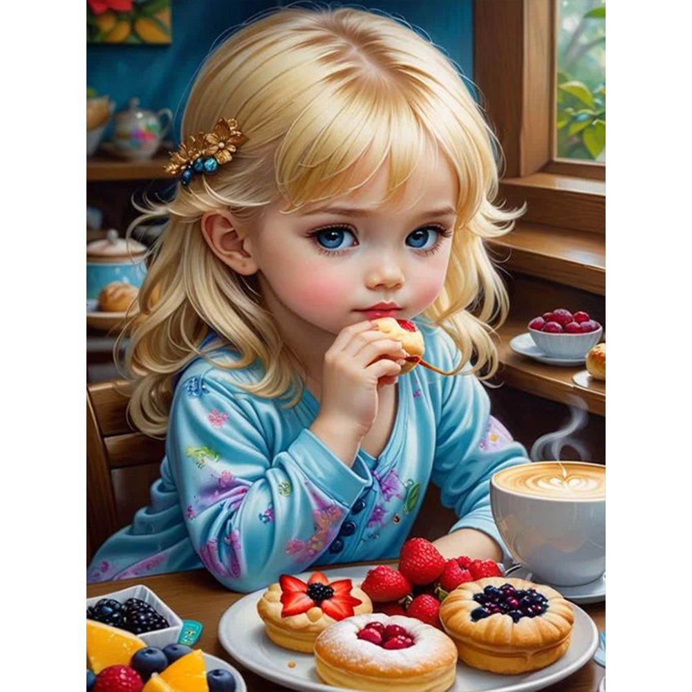 Diamond Painting - Full Square - little girl holding animals (30*40CM)