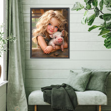 Load image into Gallery viewer, Diamond Painting - Full Square - little girl holding animals (30*40CM)