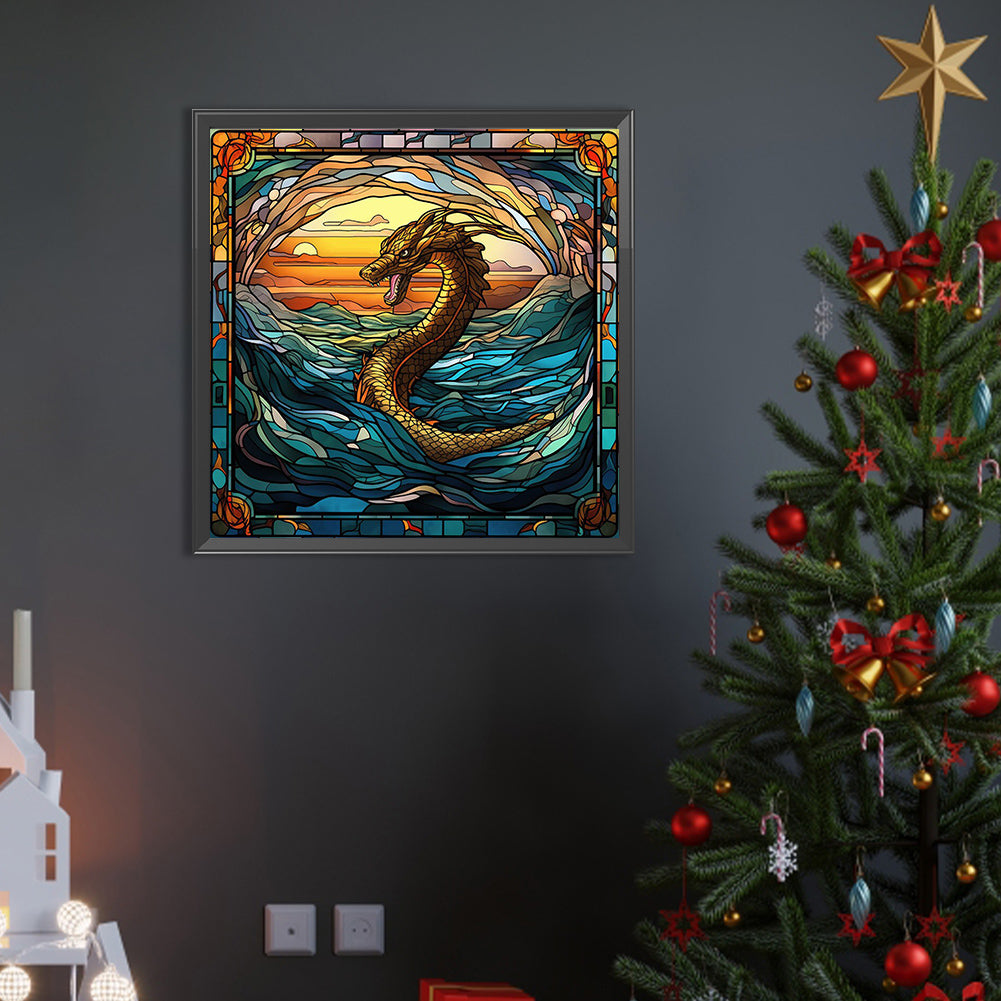 AB Diamond Painting - Full Round - dragon in mural (40*40CM)