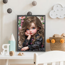 Load image into Gallery viewer, Diamond Painting - Partial Special Shaped - sweet cool girl (30*40CM)
