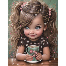 Load image into Gallery viewer, Diamond Painting - Partial Special Shaped - sweet cool girl (30*40CM)