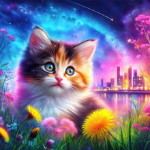 Load image into Gallery viewer, Diamond Painting - Full Round - galaxy cat (30*30CM)
