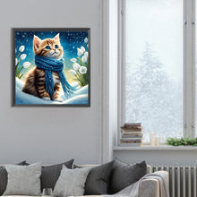 Load image into Gallery viewer, Diamond Painting - Full Round - scarf cat (30*30CM)
