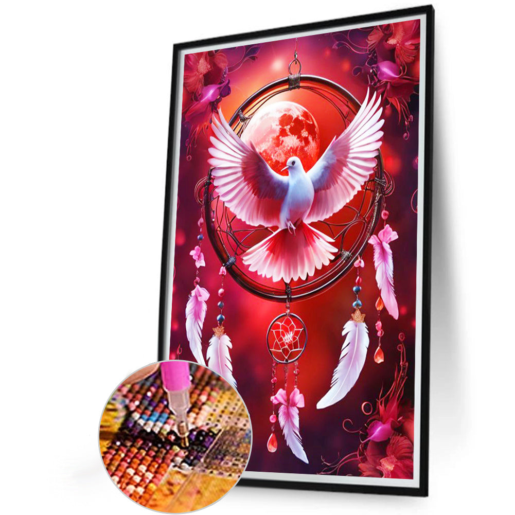 Diamond Painting - Full Round - Dream catcher and dove of peace (40*60CM)